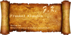 Frenkel Klaudia névjegykártya